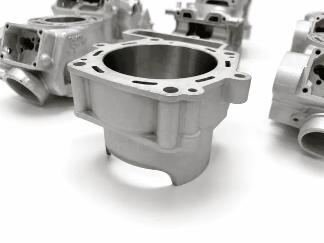 Cylindre Husqvarna TC 449 4 temps rechromé avec restauration du dépôt en nickel-carbure de silicium et polissage T-Shape.